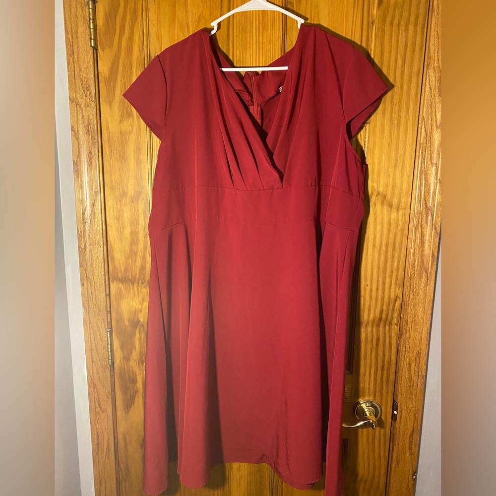 Maroon Polyester Dress